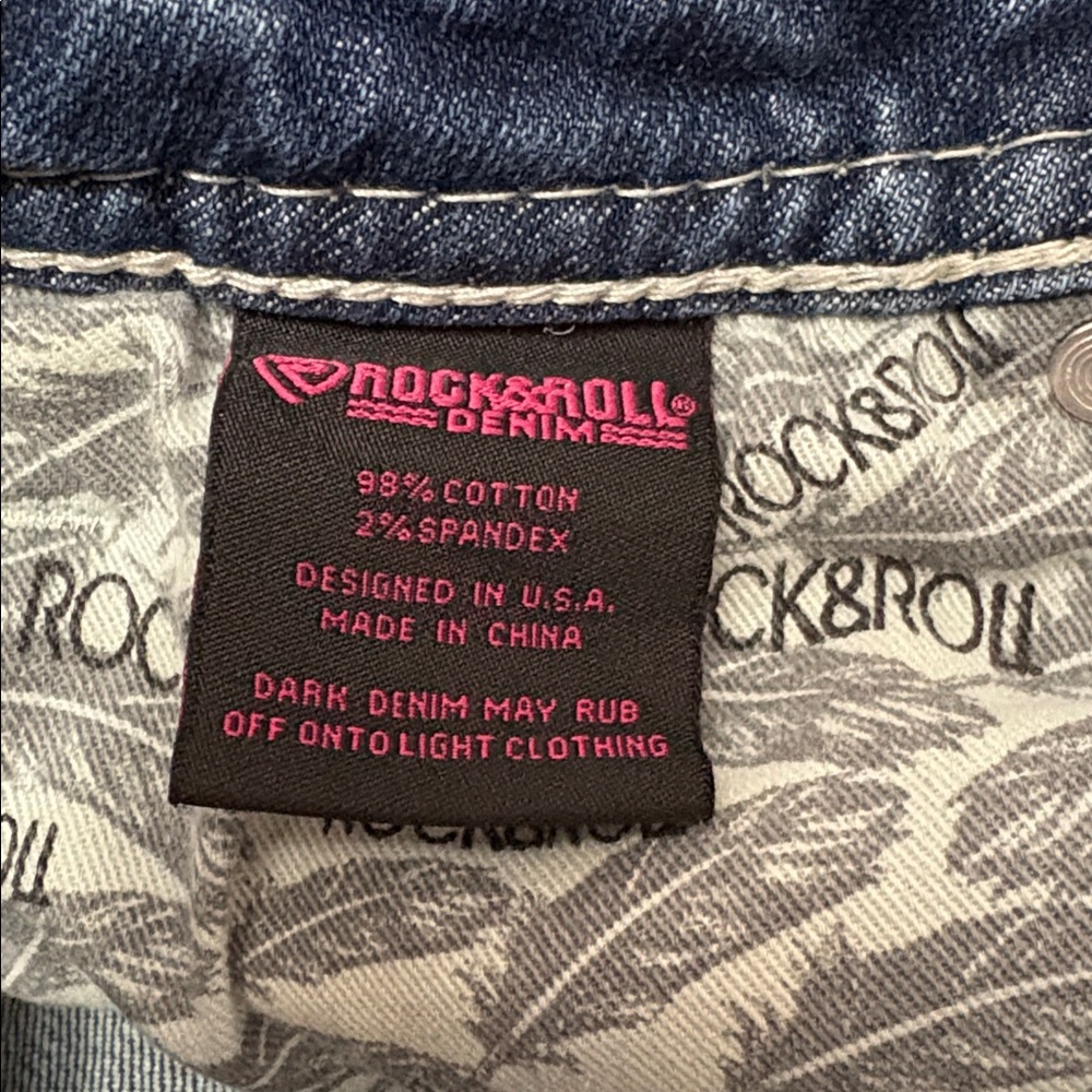 Rock & Roll Denim Mid Rise Trouser Cowgirl Bootcut Flare Jeans 28 x 32 Stretch - Picture 6 of 11
